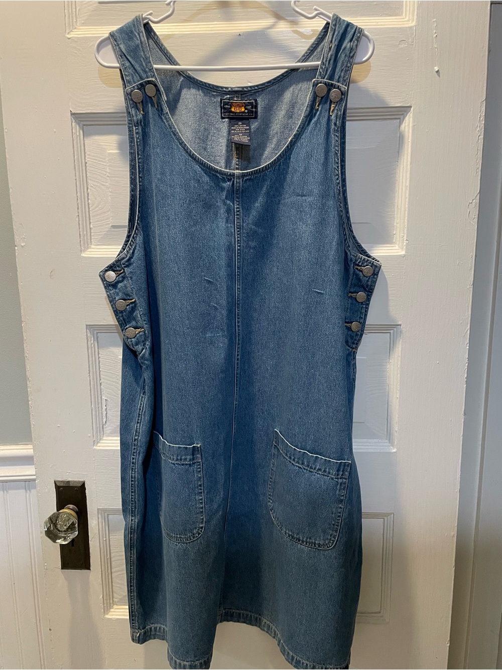Vintage 90’s Denim Jumper Dress, Teacher, Size 20, Plus Size